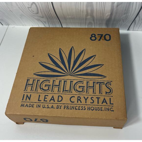 Vintage Princess House Highlights Lead Crystal Serving Dish # 870 - with Box - Picture 2 of 7